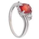 9ct White Gold Orange Sapphire and Cubic Zirconia Ring