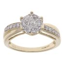 9ct Yellow Gold 0.50ct Brilliant Cut Diamond Cluster Ring