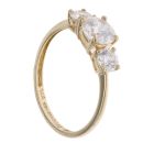 14ct Yellow Gold Cubic Zirconia Three Stone Ring