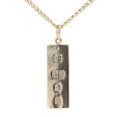 9ct Yellow Gold Hallmarked Ingot Pendant And Chain 22"