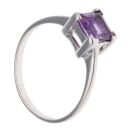 9ct White Gold Single Stone Amethyst Ring