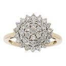 9ct Yellow Gold 1.00ct Diamond Cluster Ring