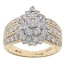 18ct Yellow Gold 1.50ct Diamond Cluster Ring