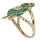 14ct Yellow Gold Green Gemstone Bunny Ring