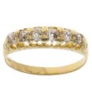 18ct Yellow Gold 0.70ct Old Cut Diamond Half Eternity Ring
