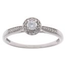 9ct White Gold 0.30ct Brilliant Cut Diamond Cluster Ring