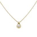 18ct Yellow Gold 0.15ct Diamond Solitaire Pendant and Belcher Chain 18"
