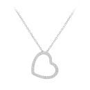 9ct White Gold Diamond Heart Pendant Necklace