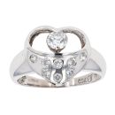 18ct White Gold Cubic Zirconia Heart Ring