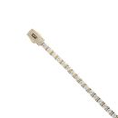 14ct Yellow Gold Monaco Cubic Zirconia Agua Pave Lock Tennis Bracelet 7.5"