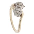 9ct Yellow Gold 0.55ct Brilliant Cut Diamond Double Cluster Ring