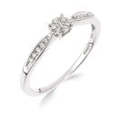 9ct White Gold 0.10ct Diamond Cluster Ring