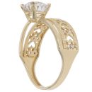 14ct Yellow Gold Cubic Zirconia Solitaire Ring