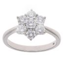 Lab Grown 9ct White Gold 1.00ct Diamond Cluster Ring