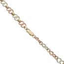 9ct Yellow White and Rose Gold Infinity Link Chain 20"