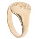 9ct Yellow Gold Half Patterned Signet Ring