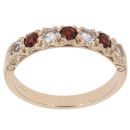 9ct Yellow Gold Cubic Zirconia and Garnet Eternity Ring