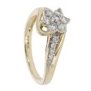 9ct Yellow Gold 0.44ct Diamond Twist Cluster Ring