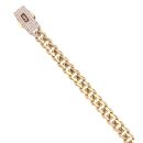 14ct Yellow Gold Monaco Classic Pave Lock Curb Bracelet 7.5"