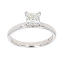 14ct White Gold 0.99ct French Cut Diamond Solitaire Ring