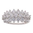 9ct Yellow Gold Cubic Zirconia Three Row Ring