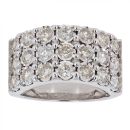 9ct White Gold 1.75cts Diamond 3 Row Ring