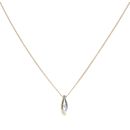 9ct Yellow and White Gold 0.05ct Diamond Pendant and Chain 18"