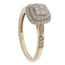 9ct Yellow Gold 0.26ct Brilliant Cut Diamond Cluster Ring