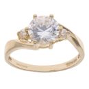 14ct Yellow Gold Cubic Zirconia Three Stone Ring