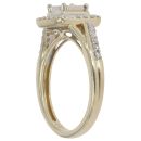 9ct Yellow Gold 0.45ct Princess And Brilliant Cut Diamond Cluster Ring