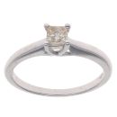 9ct White Gold 0.33ct Princess Cut Diamond Solitaire Ring