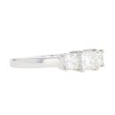 18ct White Gold 1.02ct Princess Cut Diamond Trilogy Ring