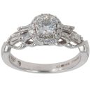 18ct White Gold 0.50ct Brilliant And Baguette Cut Diamond Cluster Ring