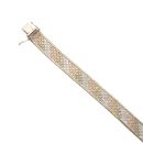 9ct Yellow, White And Rose Gold Watch Strap Bracelet 7"