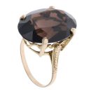 9ct Yellow Gold Smoky Quartz Single Stone Ring