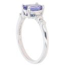 Platinum 0.10ct Diamond and Tanzanite Solitaire Ring