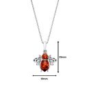 Sterling Silver Baltic Amber Bumblebee Pendant Necklace