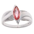 18ct White Gold 0.02ct Diamond And Orange Sapphire Dress Ring
