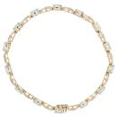 9ct Yellow Gold 0.10ct Diamond and Blue Topaz Bracelet 7"