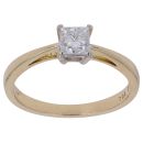 18ct Yellow Gold 0.50ct Princess Cut Diamond Solitaire Ring