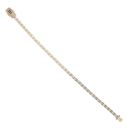 14ct Yellow Gold Monaco Cubic Zirconia Agua Pave Lock Tennis Bracelet 7.5"