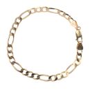9ct Yellow Gold Figaro Bracelet 8"