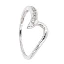 18ct White Gold 0.06ct Diamond Fancy Wave Ring