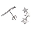 Silver Cubic Zirconia Star Stud Earrings by Icesia
