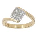18ct Yellow Gold 0.50ct Diamond Cluster Ring