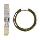 18ct Yellow And White Gold 0.20ct Brilliant Cut Diamond Hoop Earrings