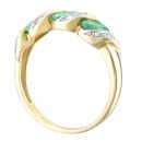 9ct Yellow Gold Diamond and Emerald Dress Ring