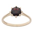 9ct Yellow Gold Garnet Solitaire Ring