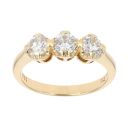 18ct Yellow Gold 1.02ct Brilliant Cut Diamond Trilogy Ring