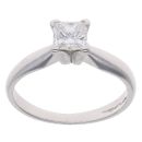 Platinum 0.51ct Princess Cut Diamond Solitaire Ring